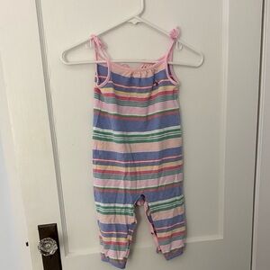 Ralph Lauren Pastel Striped Baby Romper 24 mos. EUC